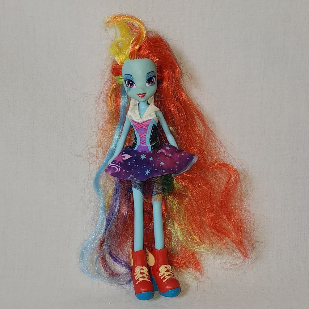 My Little Pony Equestria Girls Rainbow Dash Single Doll 2013 Long Hair Blue